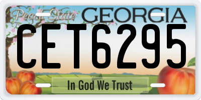 GA license plate CET6295