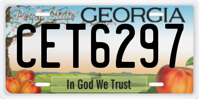 GA license plate CET6297