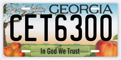 GA license plate CET6300