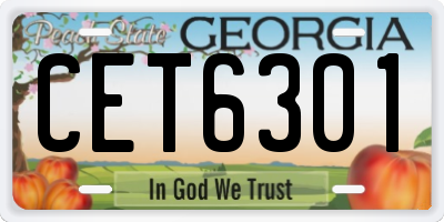 GA license plate CET6301