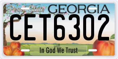 GA license plate CET6302