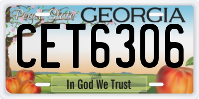 GA license plate CET6306