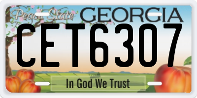 GA license plate CET6307