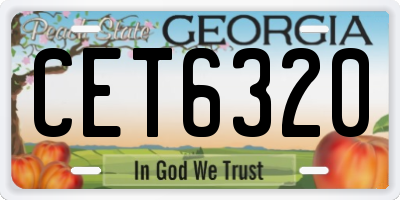 GA license plate CET6320