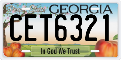 GA license plate CET6321