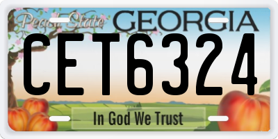 GA license plate CET6324