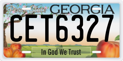 GA license plate CET6327