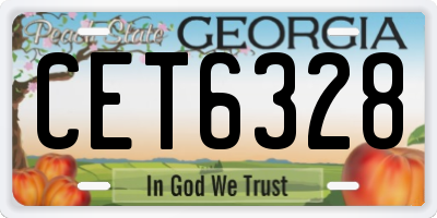 GA license plate CET6328