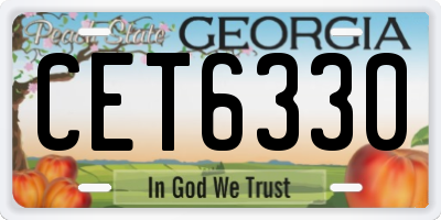 GA license plate CET6330