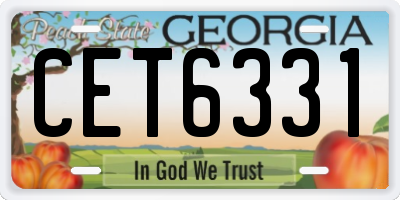 GA license plate CET6331