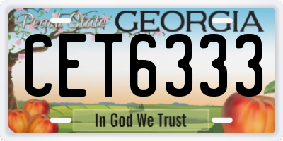 GA license plate CET6333
