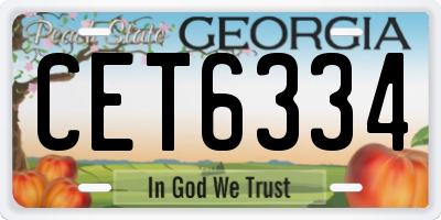 GA license plate CET6334
