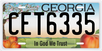 GA license plate CET6335