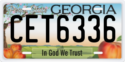 GA license plate CET6336