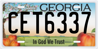 GA license plate CET6337
