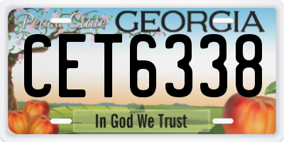 GA license plate CET6338