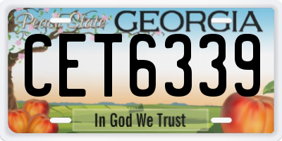 GA license plate CET6339