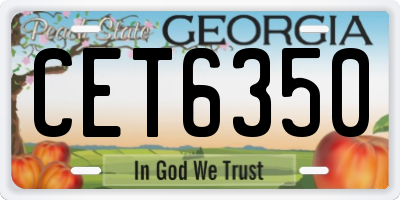GA license plate CET6350