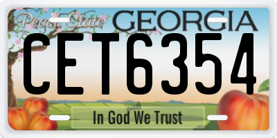GA license plate CET6354