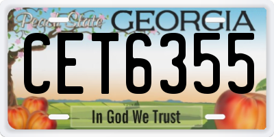 GA license plate CET6355