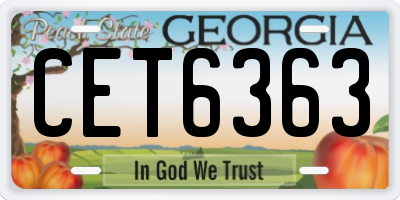 GA license plate CET6363