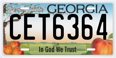 GA license plate CET6364