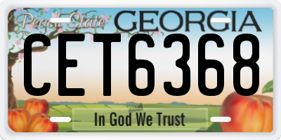 GA license plate CET6368