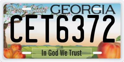 GA license plate CET6372