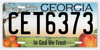 GA license plate CET6373