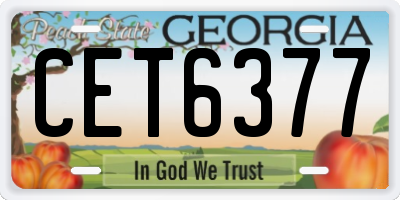 GA license plate CET6377