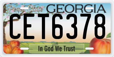 GA license plate CET6378