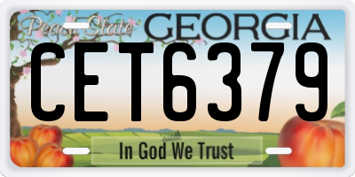 GA license plate CET6379