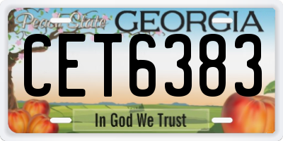 GA license plate CET6383