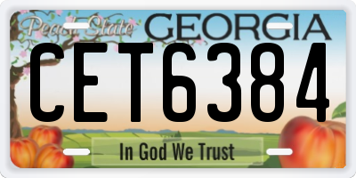 GA license plate CET6384