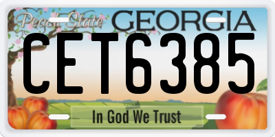 GA license plate CET6385
