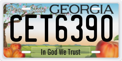 GA license plate CET6390
