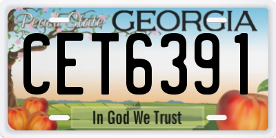 GA license plate CET6391
