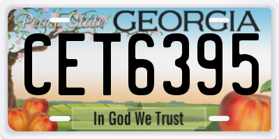 GA license plate CET6395