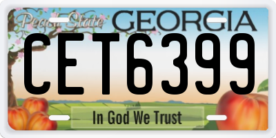 GA license plate CET6399