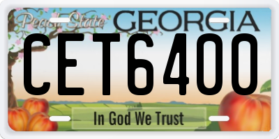 GA license plate CET6400