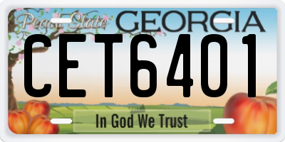 GA license plate CET6401
