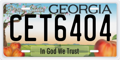 GA license plate CET6404