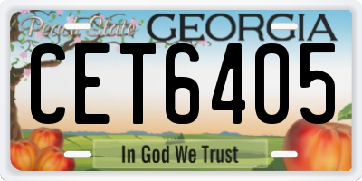 GA license plate CET6405