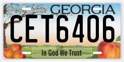 GA license plate CET6406