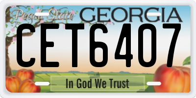 GA license plate CET6407