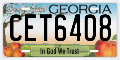 GA license plate CET6408