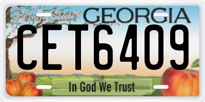GA license plate CET6409