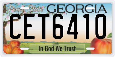 GA license plate CET6410