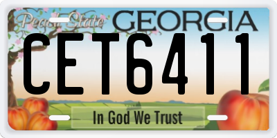 GA license plate CET6411