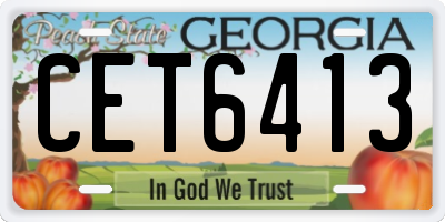 GA license plate CET6413